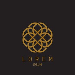 Abstract elegant flower logo icon vector design. Universal creative premium symbol. Graceful jewel vector sign.