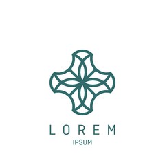 Abstract elegant flower logo icon vector design. Universal creative premium symbol. Graceful jewel vector sign.