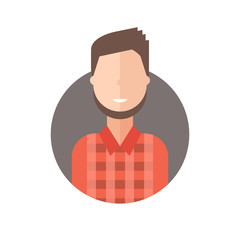 vector avatar of hipster guy in cell tee-shirt