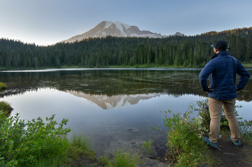 Fototapeta na wymiar Reflection Lakes in Mount Rainier National Park