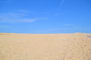 Background of desert and sky blue. Texture.
