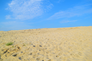 Background of desert and sky blue. Texture.