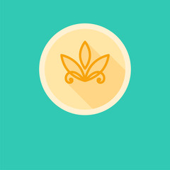 Creative vector eco logo with a long shadow