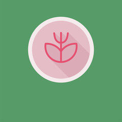 Creative vector eco logo with a long shadow