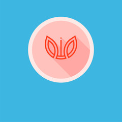 Creative vector eco logo with a long shadow