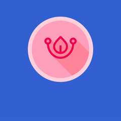 Creative vector eco logo with a long shadow