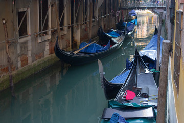 Fototapeta na wymiar Venice, gondola on the background of the city