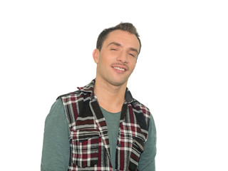 Obraz premium casual man portrait smiling on the white background