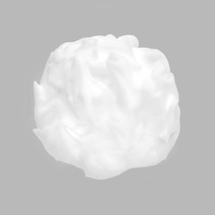 Gentle white cosmetic cream on gray background.