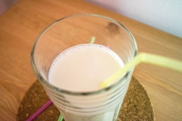 Milk glass and cookies