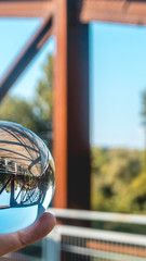 Smartphone HD wallpaper of crystal ball landscape shot at Landau - Isar - Bavaria - Germany
