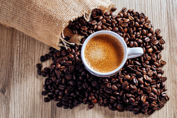A white cup of coffee