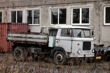 The old Czech tipper truck with a lot of rust