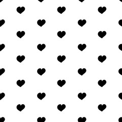 Seamless pattern for Valentine's Day. Cute hand drawn hearts on white background