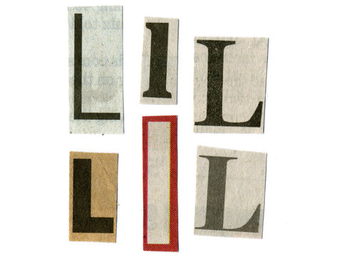 letter cut from newsprint