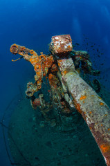 Ship wreck sunken in Koh Tao Thailand name “HTMS Sattukut” 