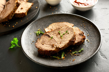 Slices of grilled meat