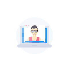 webinar, online education, training and e-learning vector illustration