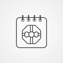 Christmas linear calendar concept vector icon sign symbol