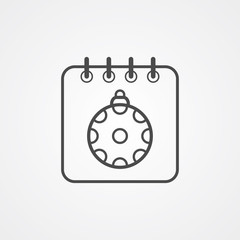 Christmas linear calendar concept vector icon sign symbol