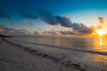 Zanzibar, landscape sea, beach, sunset