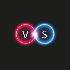 Hot and cold sparkling strength. Energy lightning with an electrical discharge isolated on a transparent background. Collision of two forces with red and blue light. Vector illustration. V S