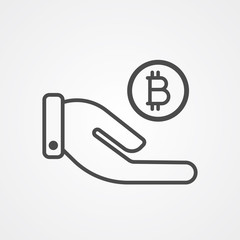 Bitcoin vector icon sign symbol linear