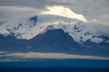 Close up view of Mt Drum, in Wrangell St Elias National Park Alaska