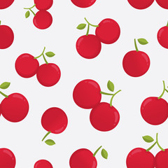 Vector seamless pattern with cherry berries. Cute vector seamless pattern with cherry. Cherry seamless pattern