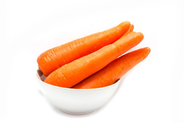 fresh carrots isolated on white background