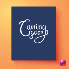 Obraz na płótnie Canvas Vector image of Coming soon announcement card template