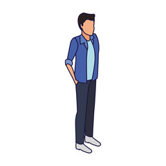 Man avatar isometric concept