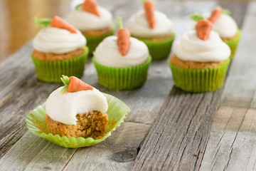 Carrot Cake Cupcake with a Missing Piece