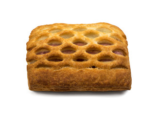 Sweet braided puff pastry or pate feuilletee isolated