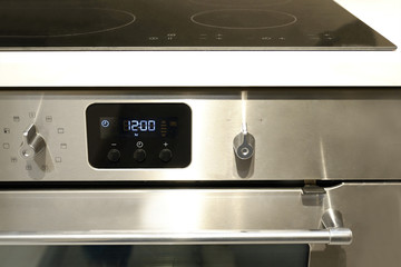 Knob control the position of modes for cooking in the oven. Close-up view from above.