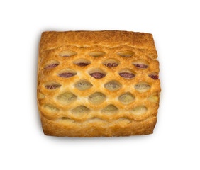 Sweet braided puff pastry or pate feuilletee isolated