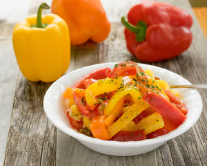 Red Orange and Yellow Bell Pepper Salad