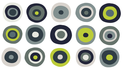 Modern geometric pattern vector background with Scandinavian abstract color circles shape design 