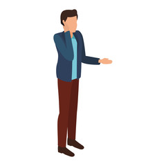 Man avatar isometric concept