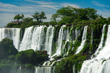 Naklejka premium Cascade of Beautiful Iguazu Falls at the Side of Argentina