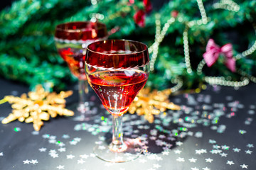 Christmas drinks in glasses	