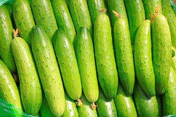 cucumbers stacked together