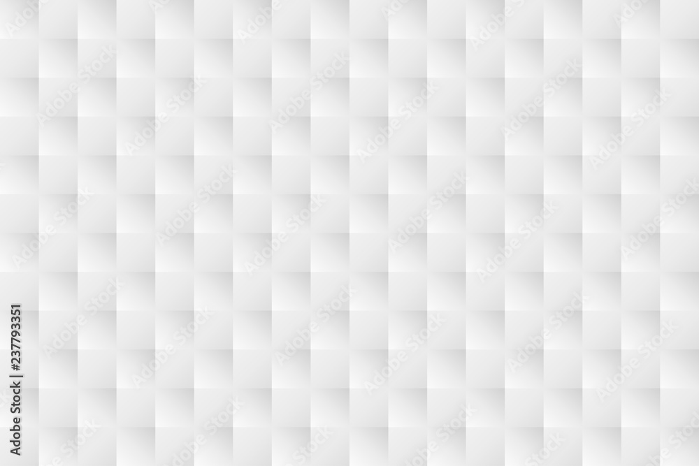 Poster Vector white horizontal background. Seamless volumetric geometric pattern. Modern seamless pattern.