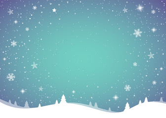 Christmas background with glittering snowflakes. Vector.