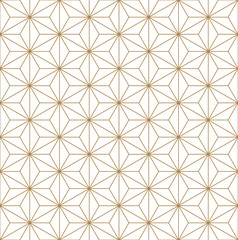 Seamless traditional Japanese ornament Kumiko.Golden color lines.
