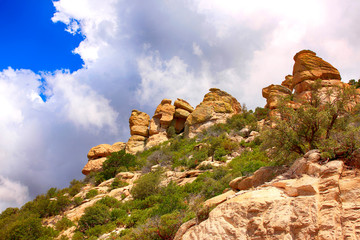 Hoodoo rock formations in the Mount Lemmon mountains of Arizona