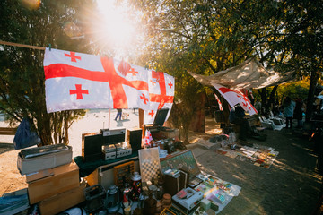 Tbilisi, Georgia. Shop Flea Market Of Antiques Old Retro Vintage