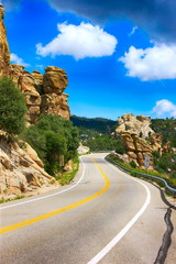 Hoodoo rock formations in the Mount Lemmon mountains of Arizona