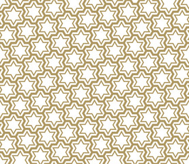 Seamless simple geometric pattern with six-pointed stars and hexagons.