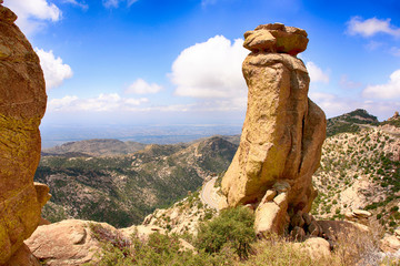 Hoodoo rock formations in the Mount Lemmon mountains of Arizona